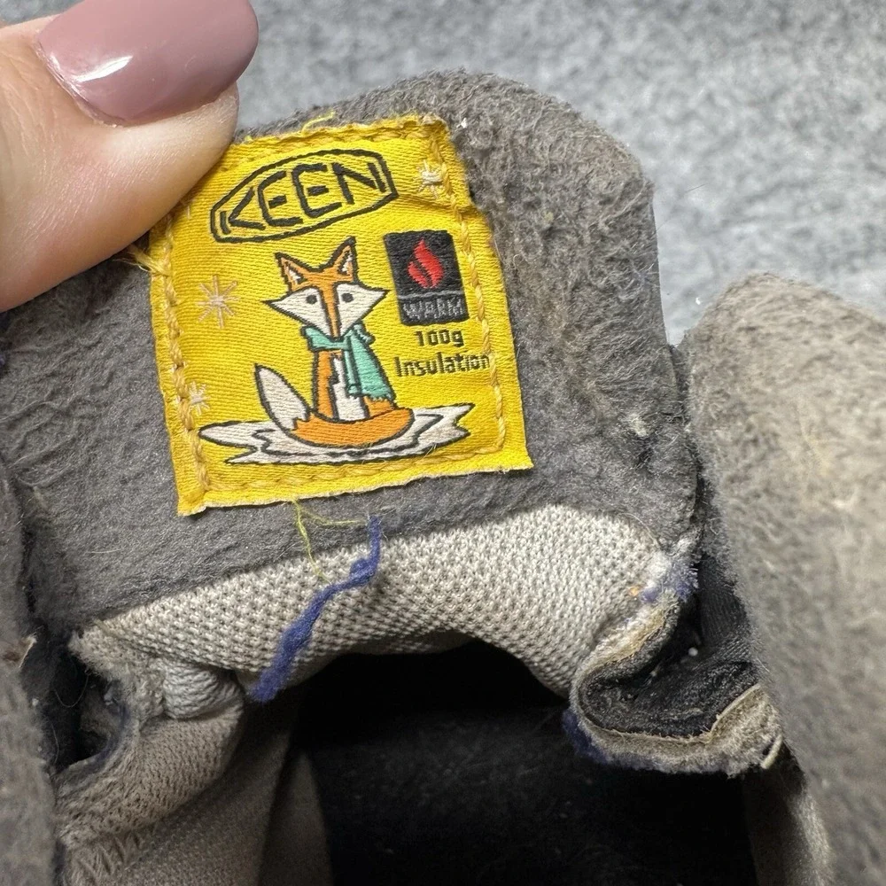 Keen Waterproof Hiking Boots Boys Size 11 Fleece Lined‎ Gray Winter Winter